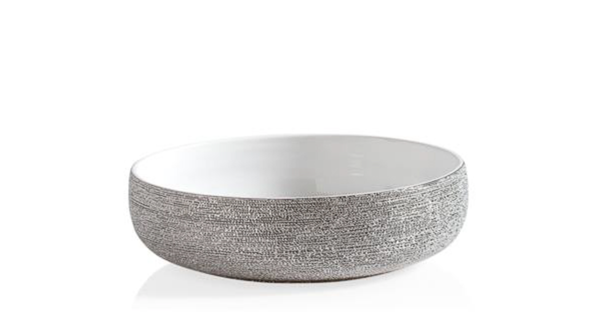 BRAVA SILVER SPUN TEXTURED BOWL