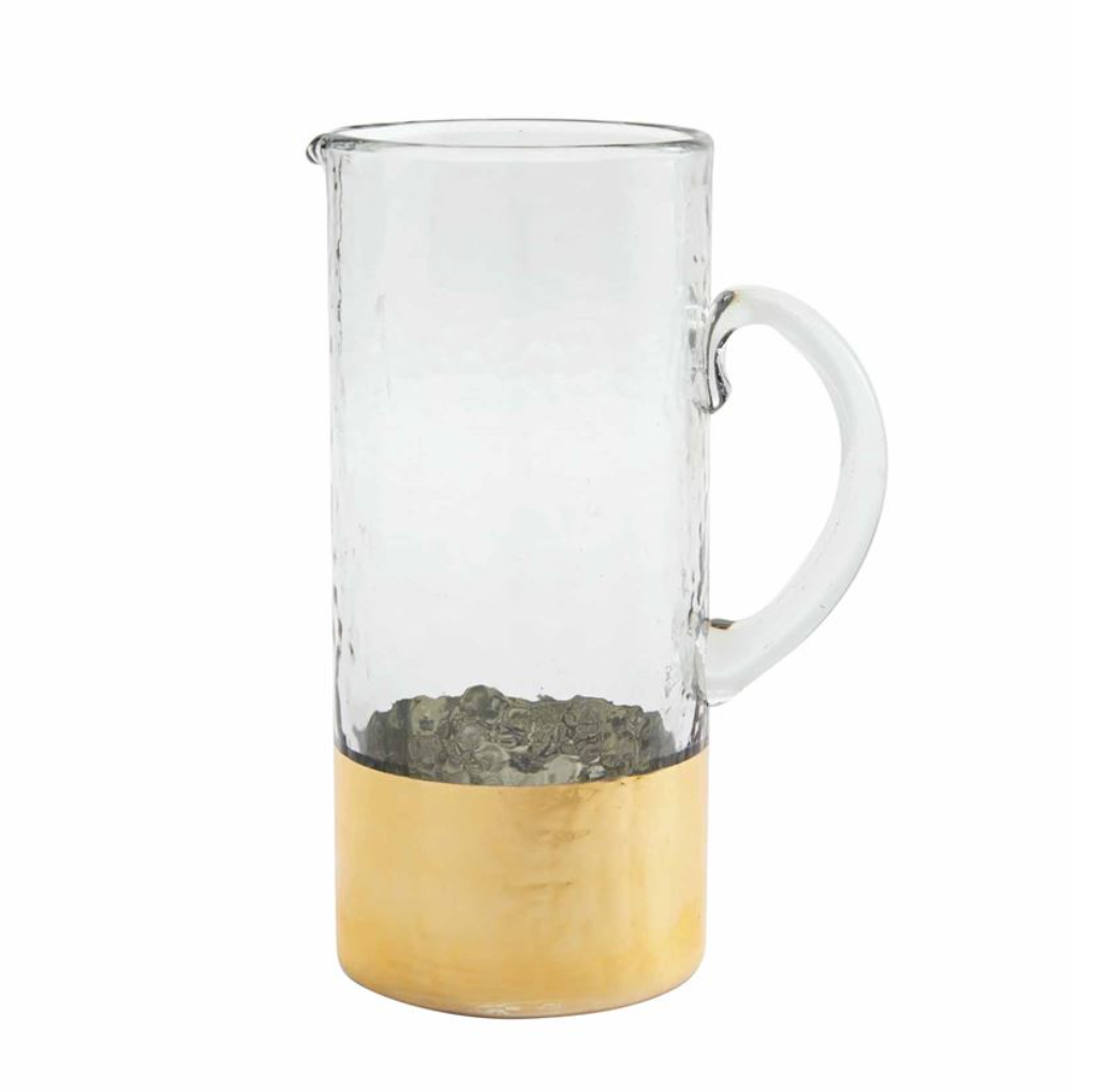 GLASS PITCHER WITH GOLD BASE
