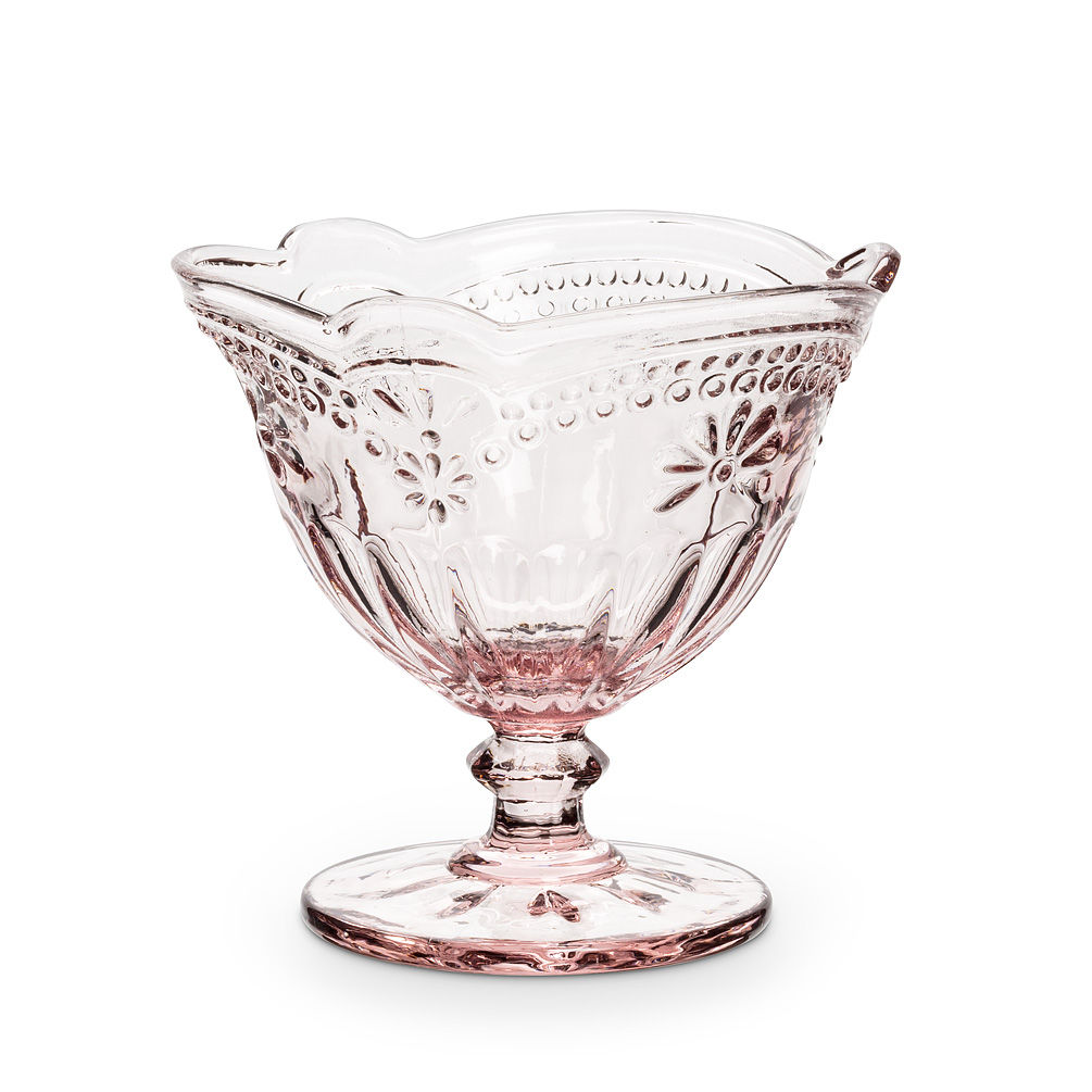 PINK FLOWER PEDESTAL DISH