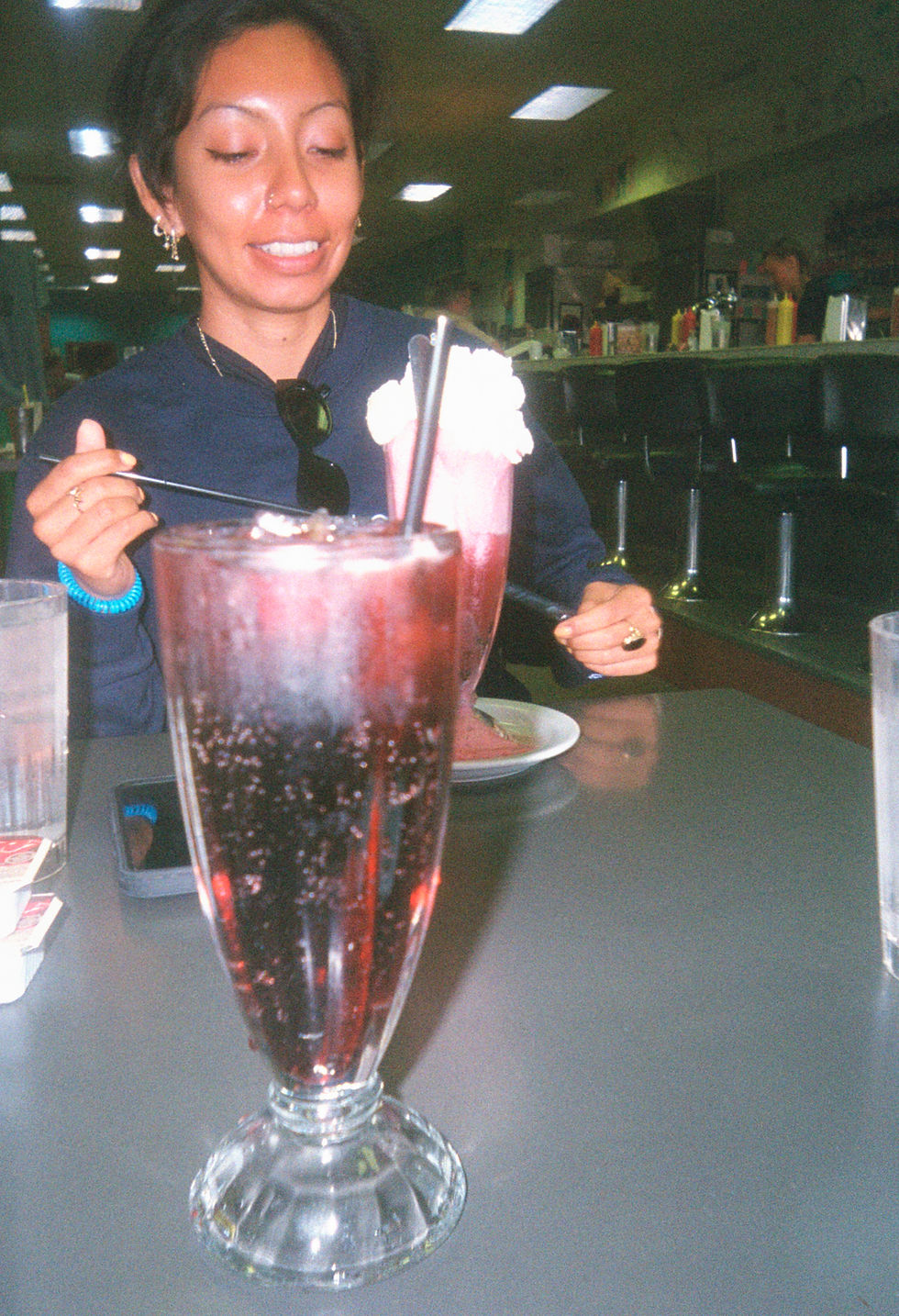 A huckleberry ice cream soda, because of course it was