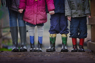 Playing in mud and streams is the best thing. This is three of my nephews _ nieces and one