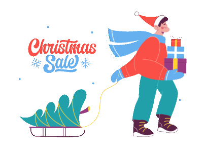 An animated gif featuring a Santa clause carrying gift for dropshipping