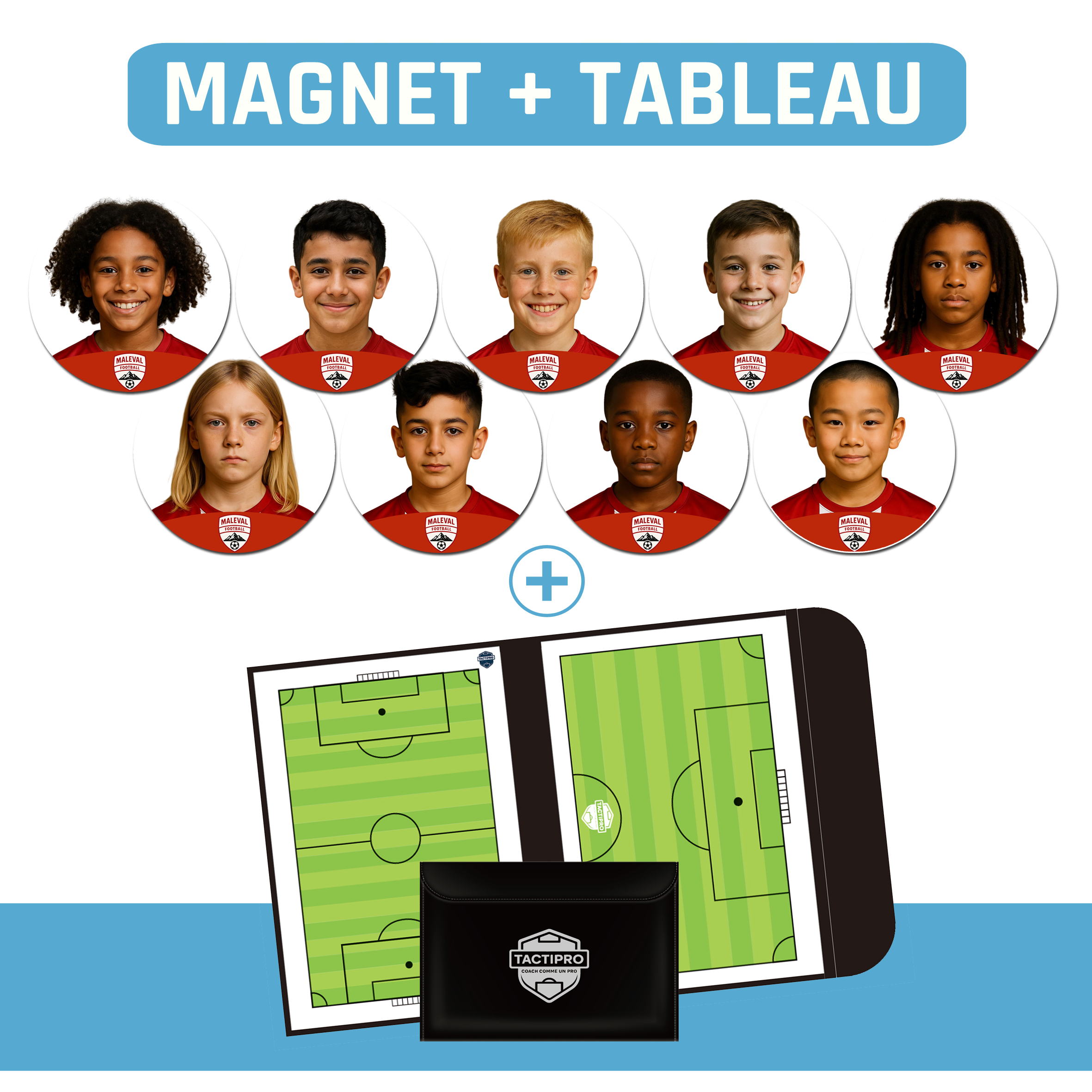 Aimants photos équipe + tableau tactique