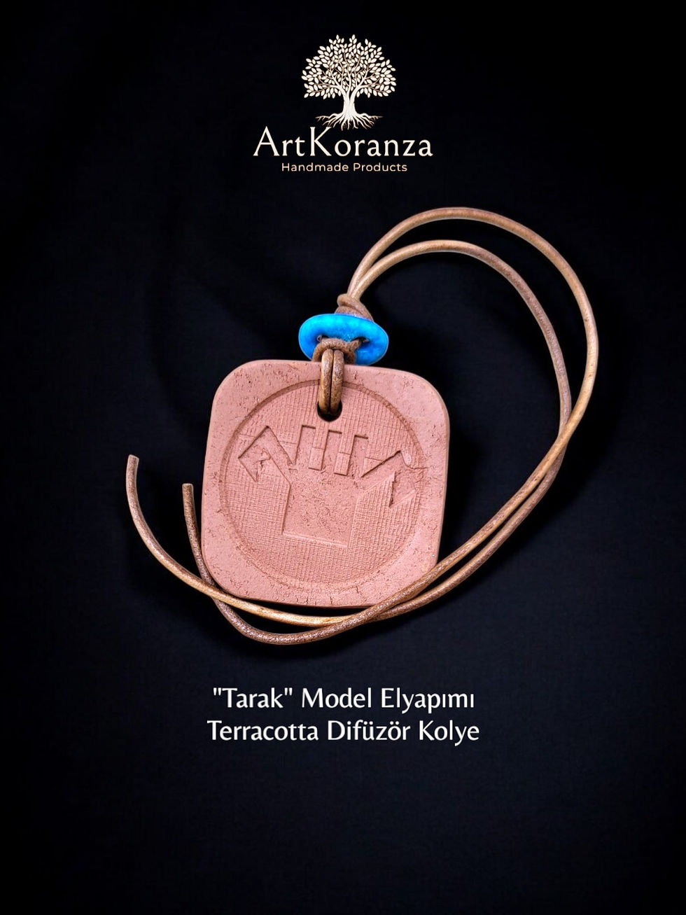 Küçük resim: Tarak Model Elyapımı Terracotta Difüzör Kolye