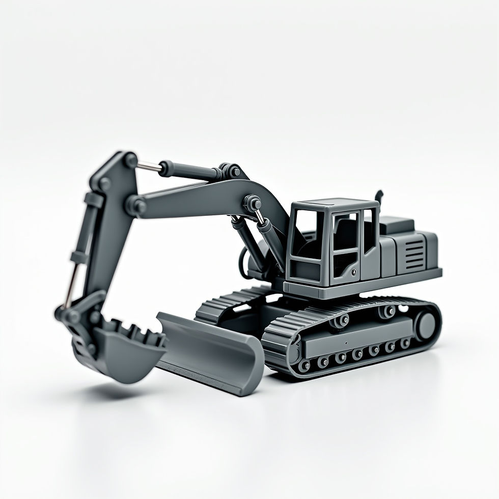 Steel Grey Excavator