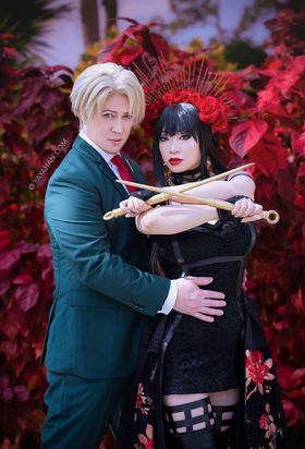 yor red dress Custom Yor Cosplay Costume (Red Dress) from SPYFAMILY