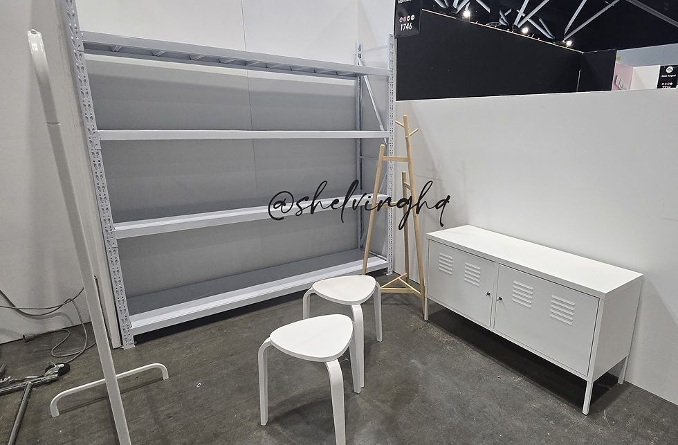 White Shelving & Accessories for Hire