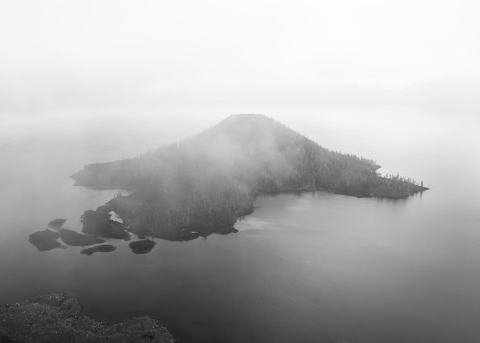 Wizard Island in Fog