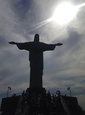 Close up of Christ the Redeemer, the famous statue