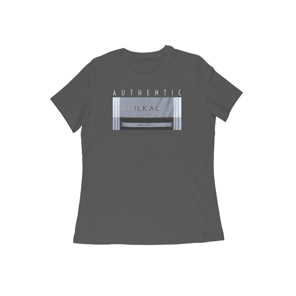 Thumbnail: Authentic Ilkal Grey Women Roundneck