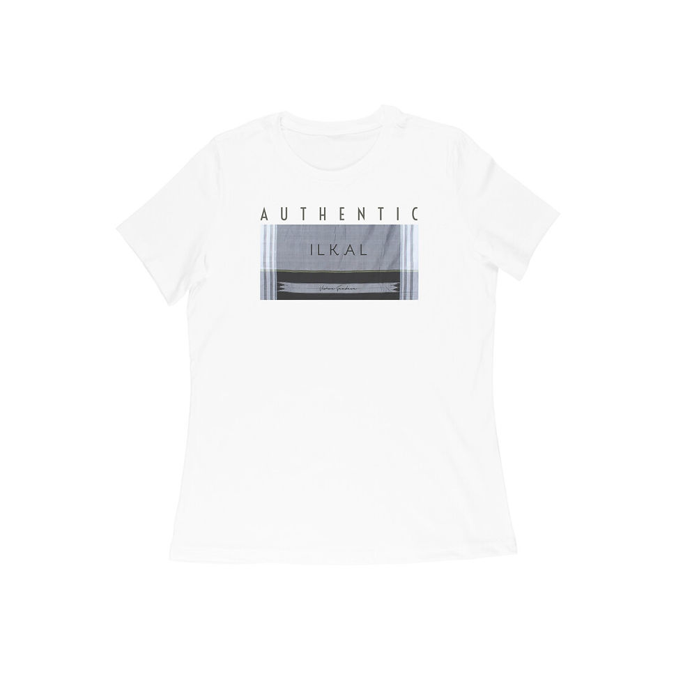 Thumbnail: Authentic Ilkal Grey Women Roundneck