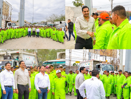 Alcalde Carlos Peña Ortiz, pinta de verde a su equipo de trabajadores de recolección.
