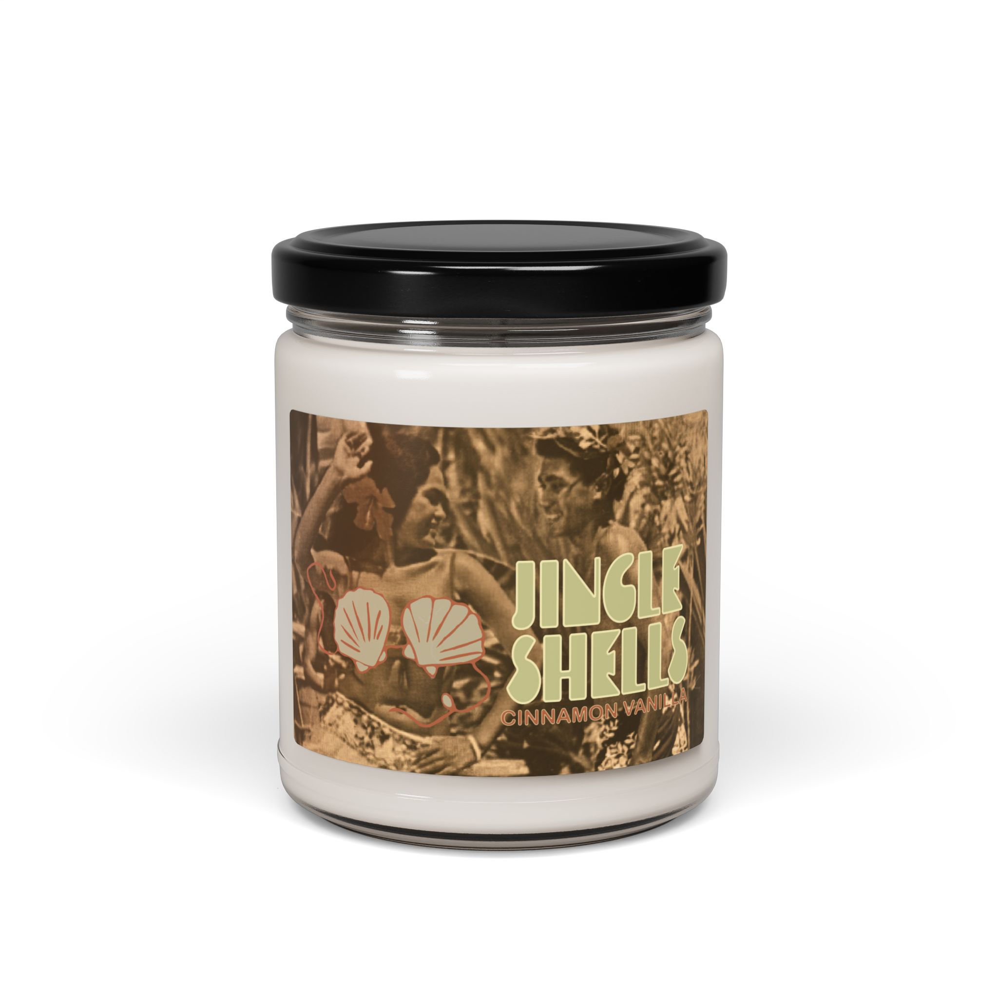 Jingle Shells Scented Soy Candle, Cinnamon Vanilla 9oz
