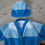 Thumbnail: Baby Hand Knit - Blue Stripes Cardi & Hat Set