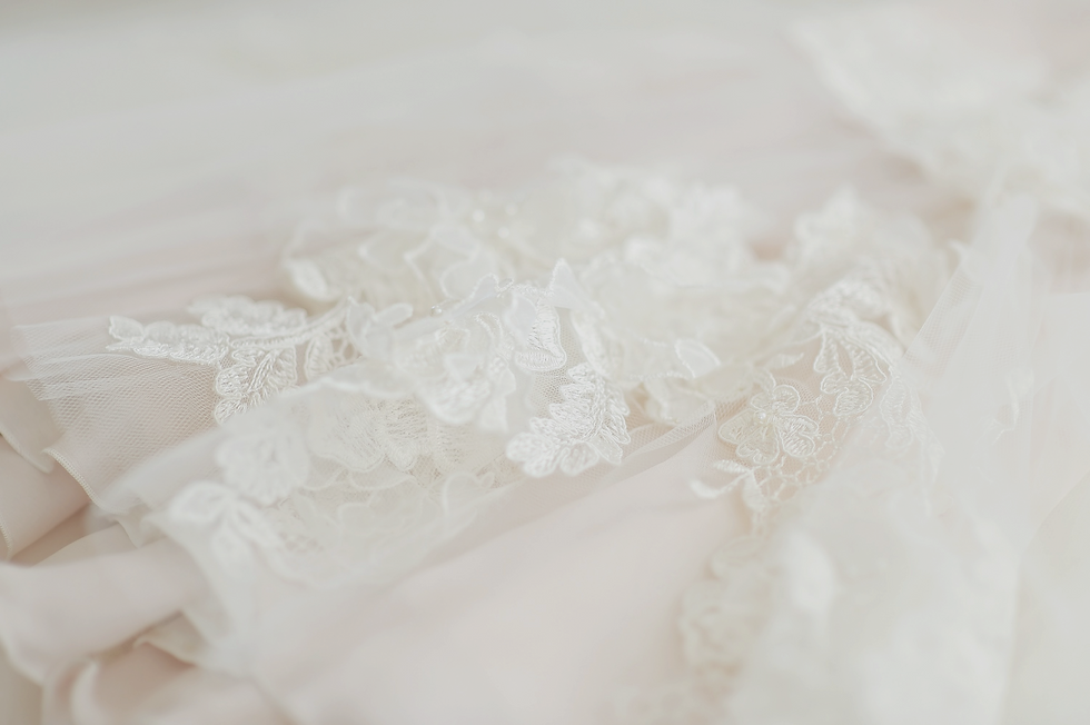 Detail of lace wedding veil