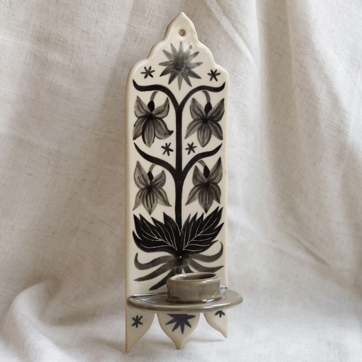 "Violets" candle holder