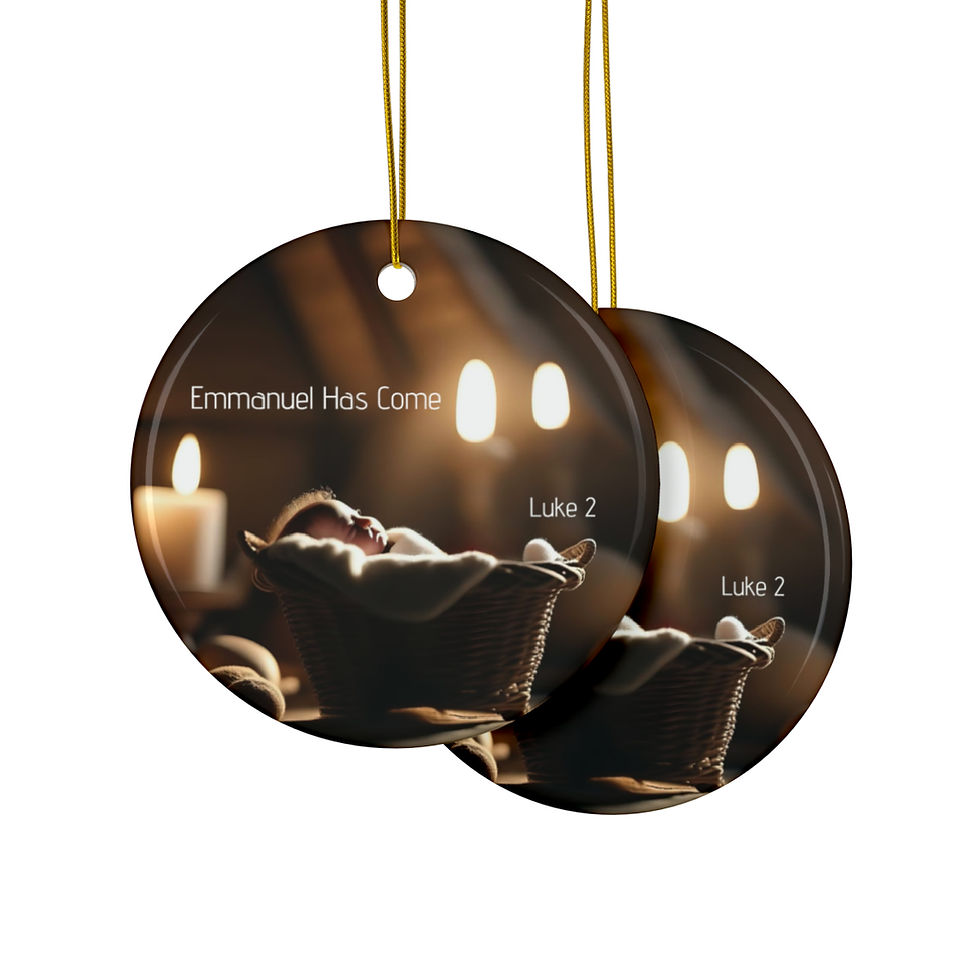 Thumbnail: "Emmanuel Has Come" Ceramic Ornaments (1pc, 3pcs, 5pcs, 10pcs)
