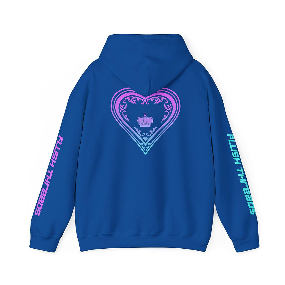 Thumbnail: Hearts and Darts - Flush Threads Neon Pink - Unisex Hoodie