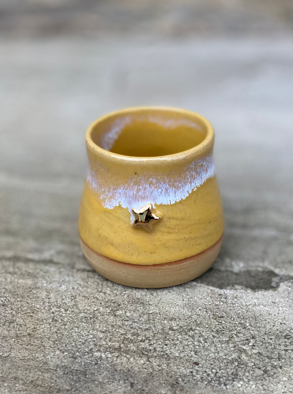 Golden yellow match strike pot