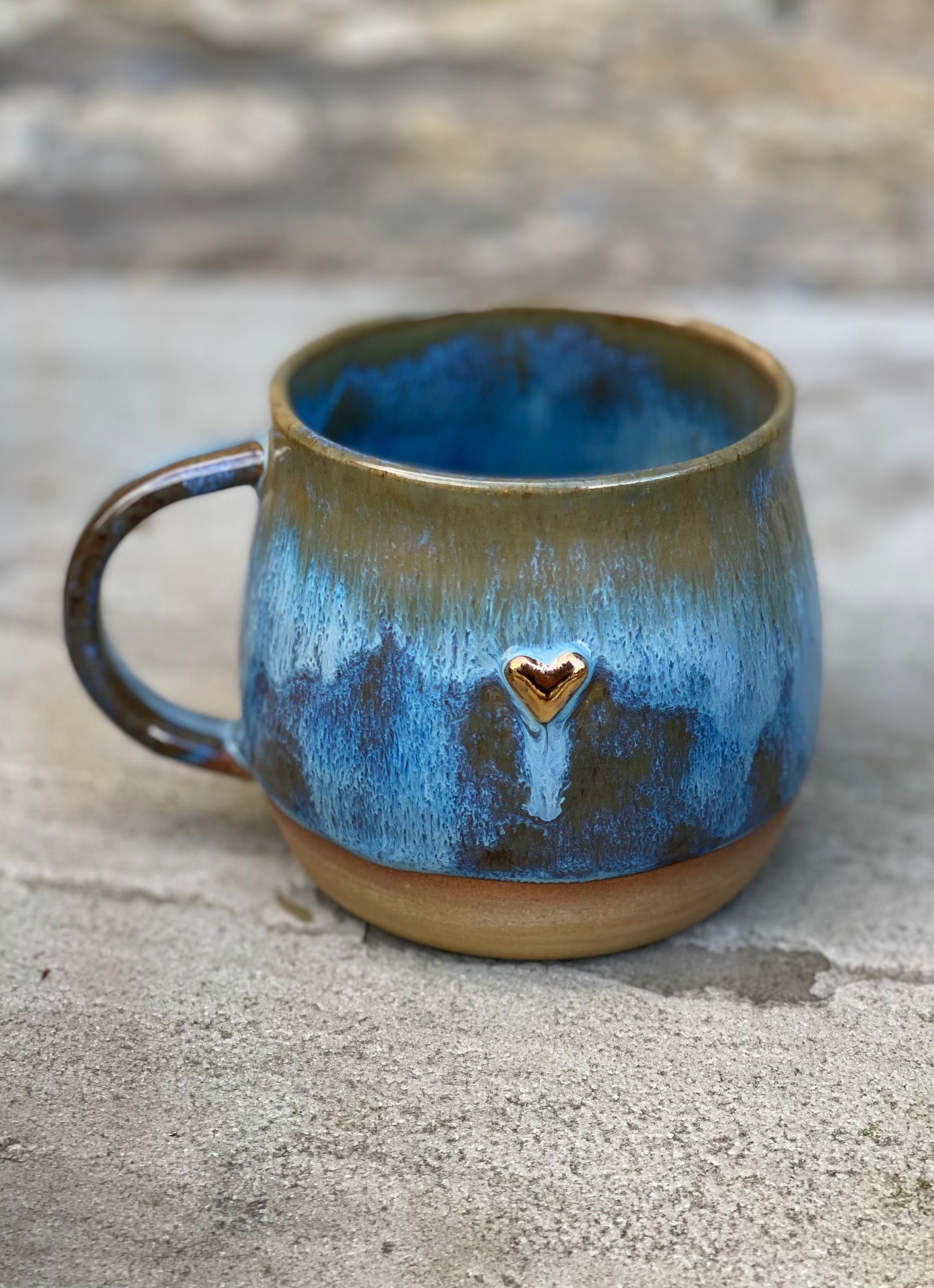 Blue stone huggy mug