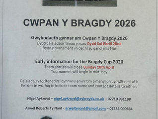 CWPAN Y BRAGDY - 2026 - BRAGDY CUP - EARLY INFORMATION