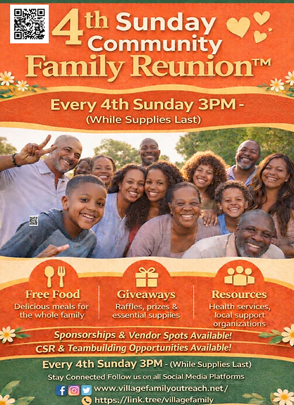 VF 4th Sunday Community Family Reunion Flyer w qr code ORANGE.png