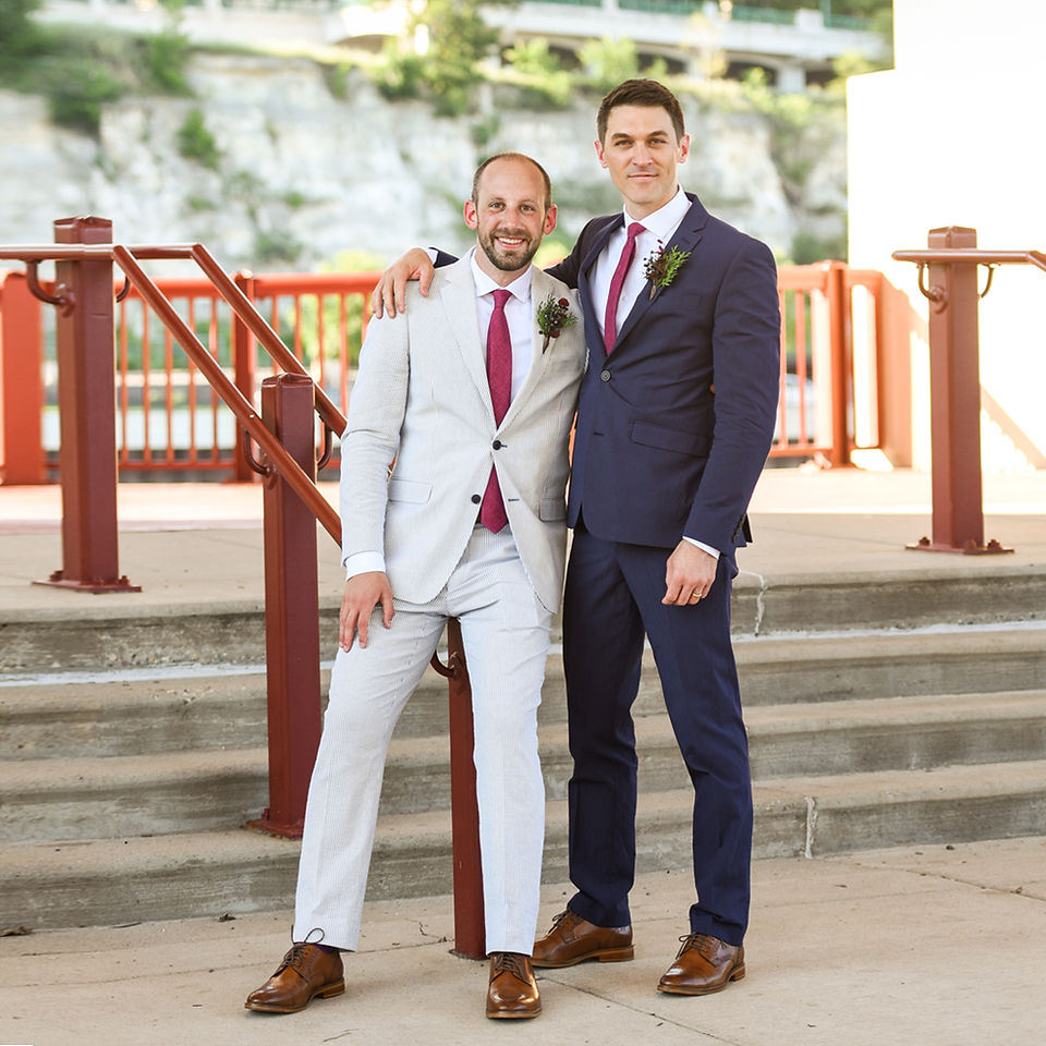 Two Grooms on Wedding Day in St. Paul, MN