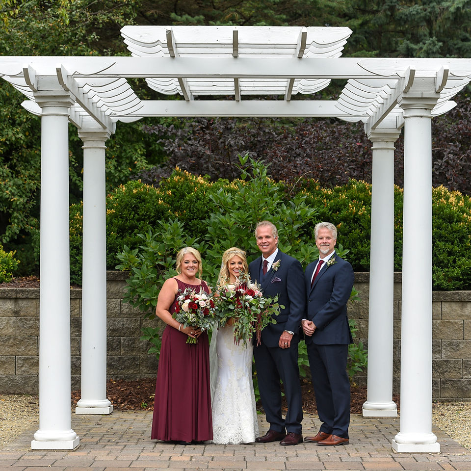 Bride and Groom with Maid of Honor and Best Man