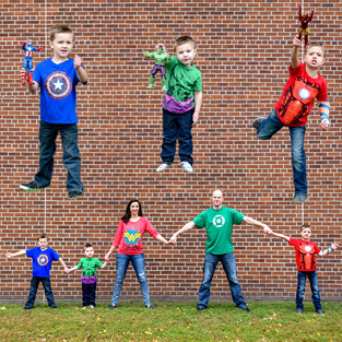 Superhero Themed Family Photoshoot