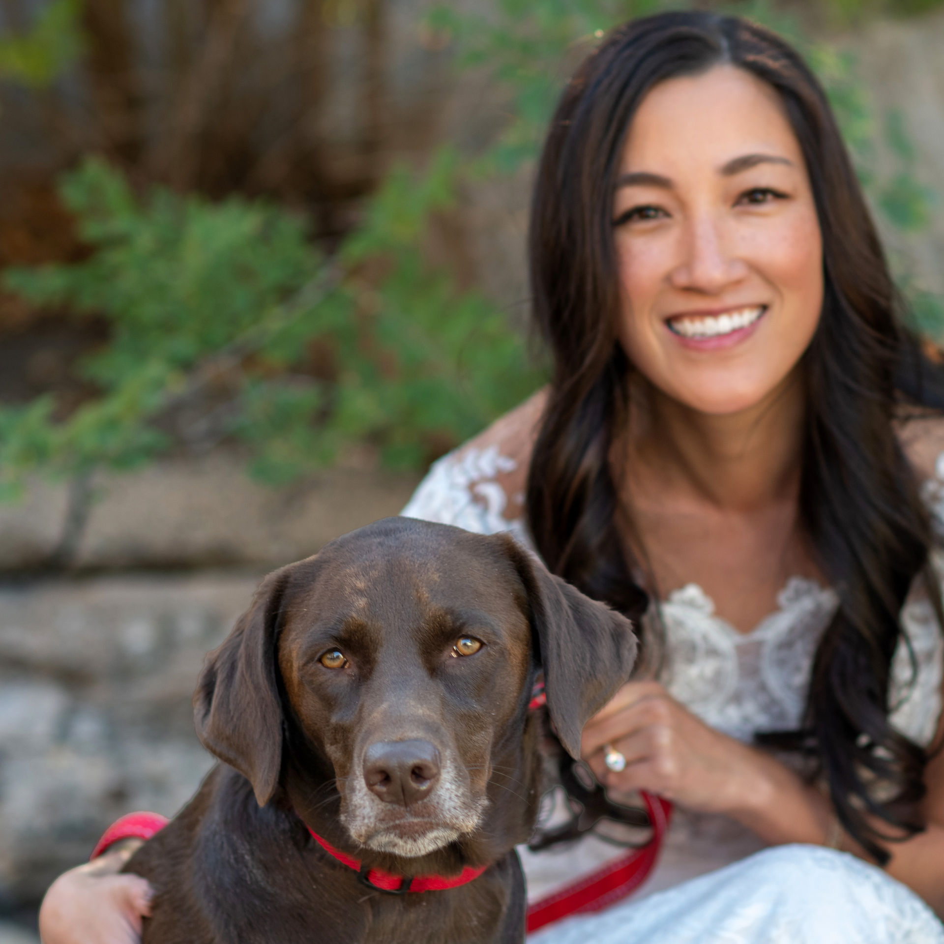 Bride with her dog