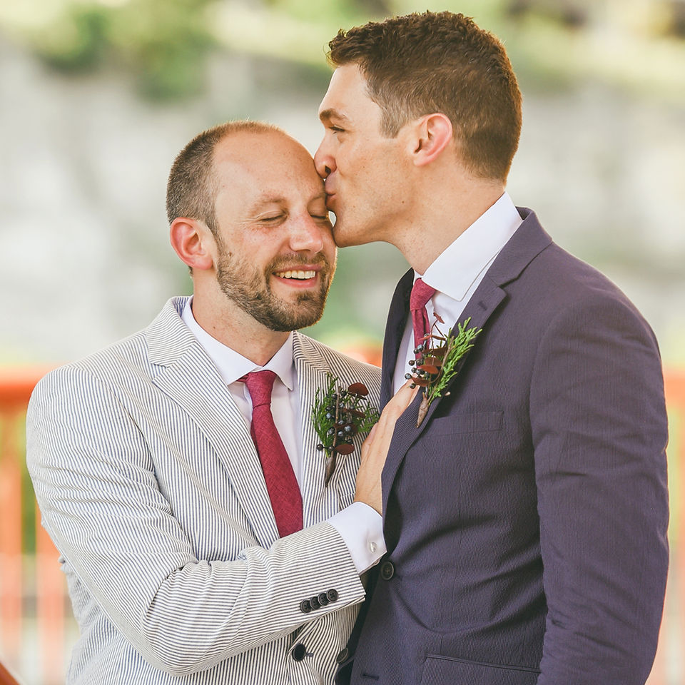 Two Grooms on Wedding Day in St. Paul, MN