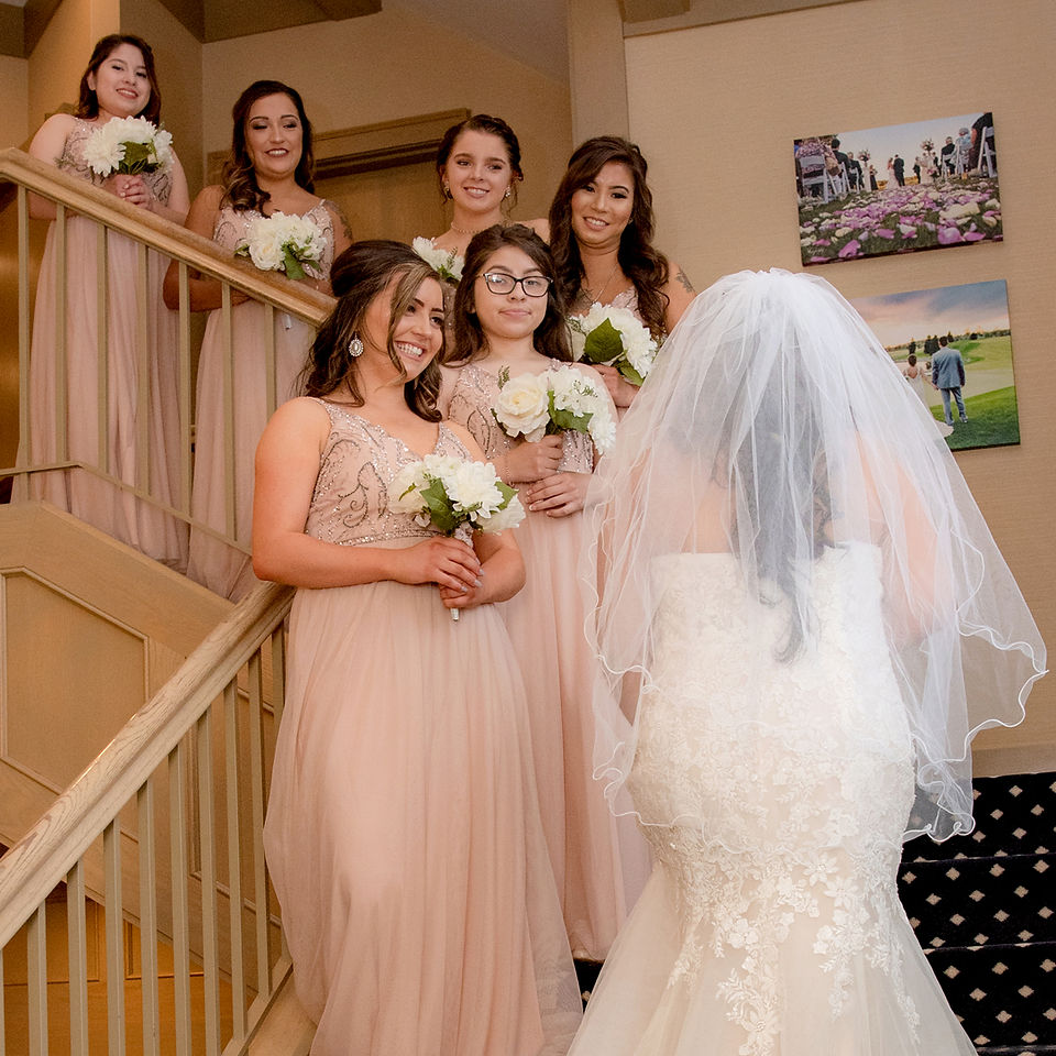 Bride and Bridesmaids at Rush Creek Golf course