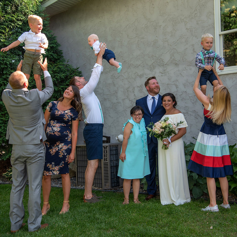 Small family backyard wedding