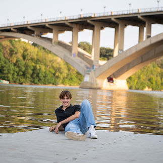 Graduation portraits at the Minneapolis Rowing Club located at the foot of the city's Lake Street Bridge on the mighty Mississippi River