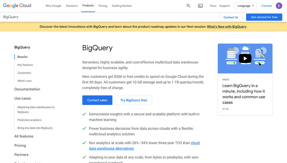 Tools phân tích dữ liệu: Google BigQuery