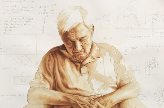 drawing of man with dementia