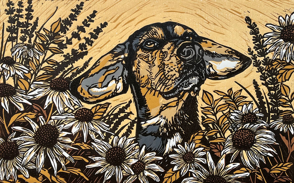 "The Great Explorer"
Relief print
10.5" x 16.5"