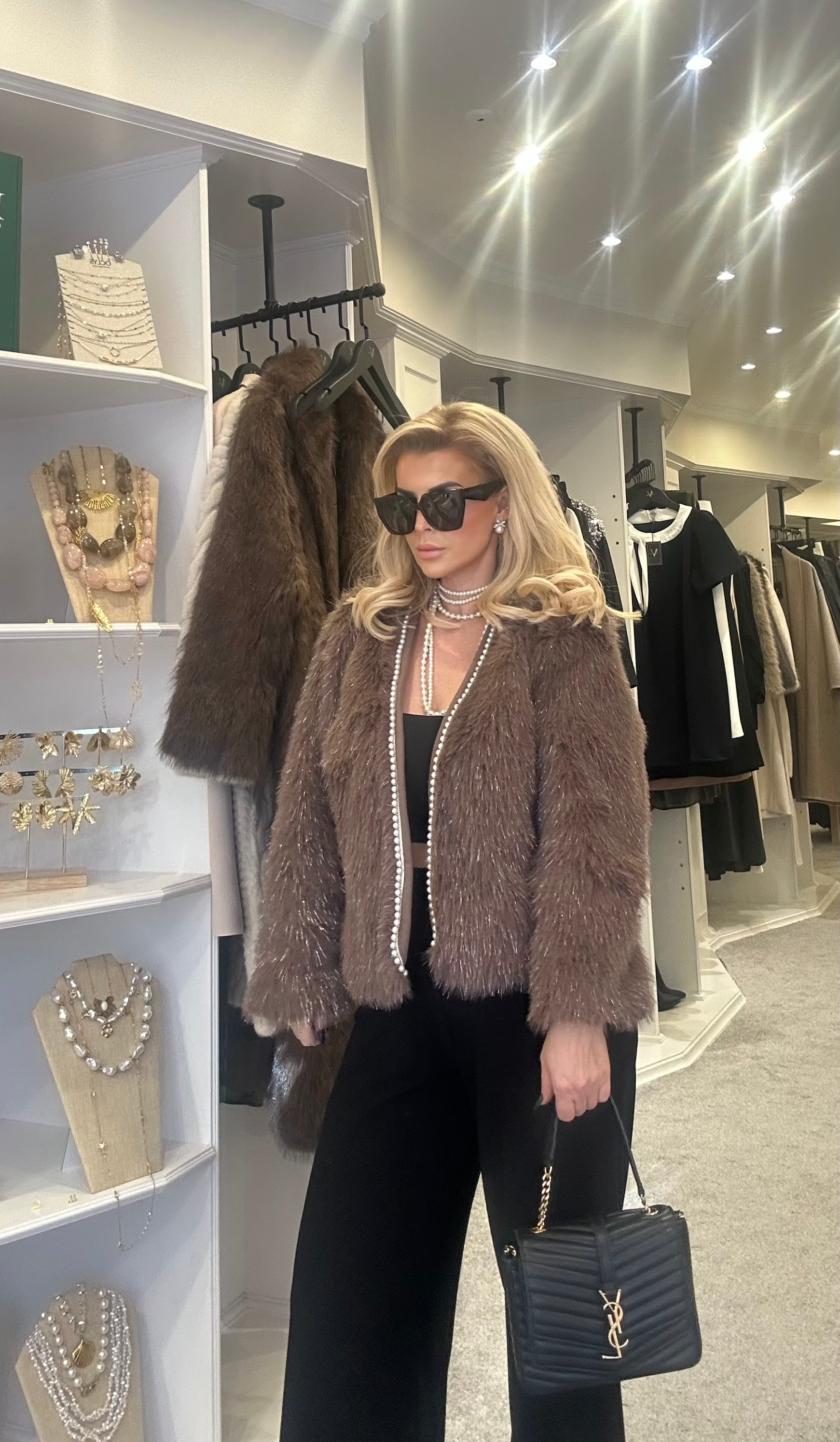 Blig Choco Fur Short Jacket