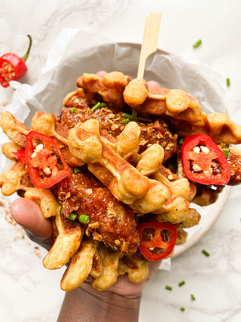 Plantain waffles Taco with Chicken