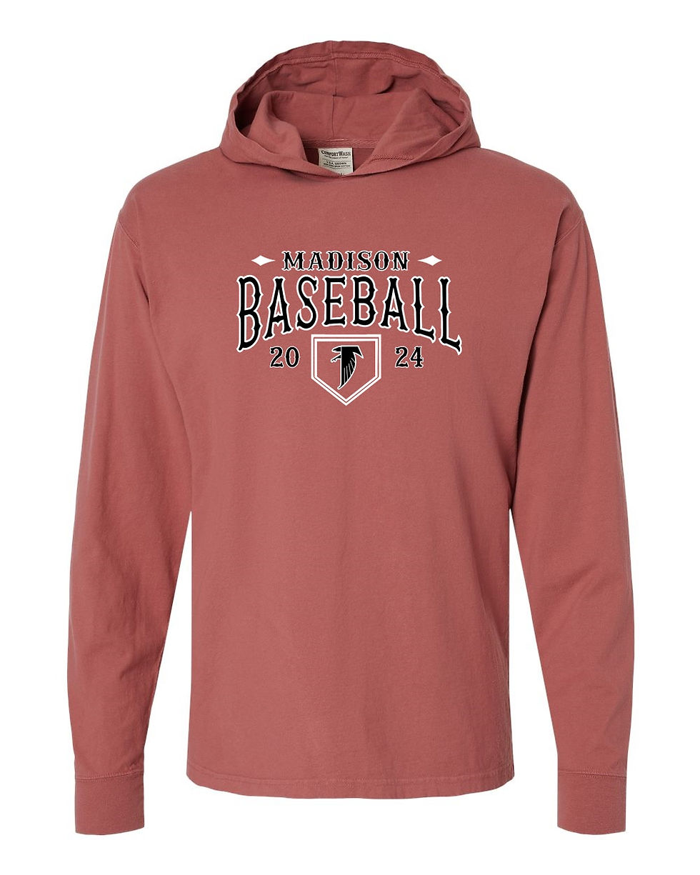Thumbnail: MAD - Garment-Dyed Jersey Hooded Long Sleeve T-Shirt