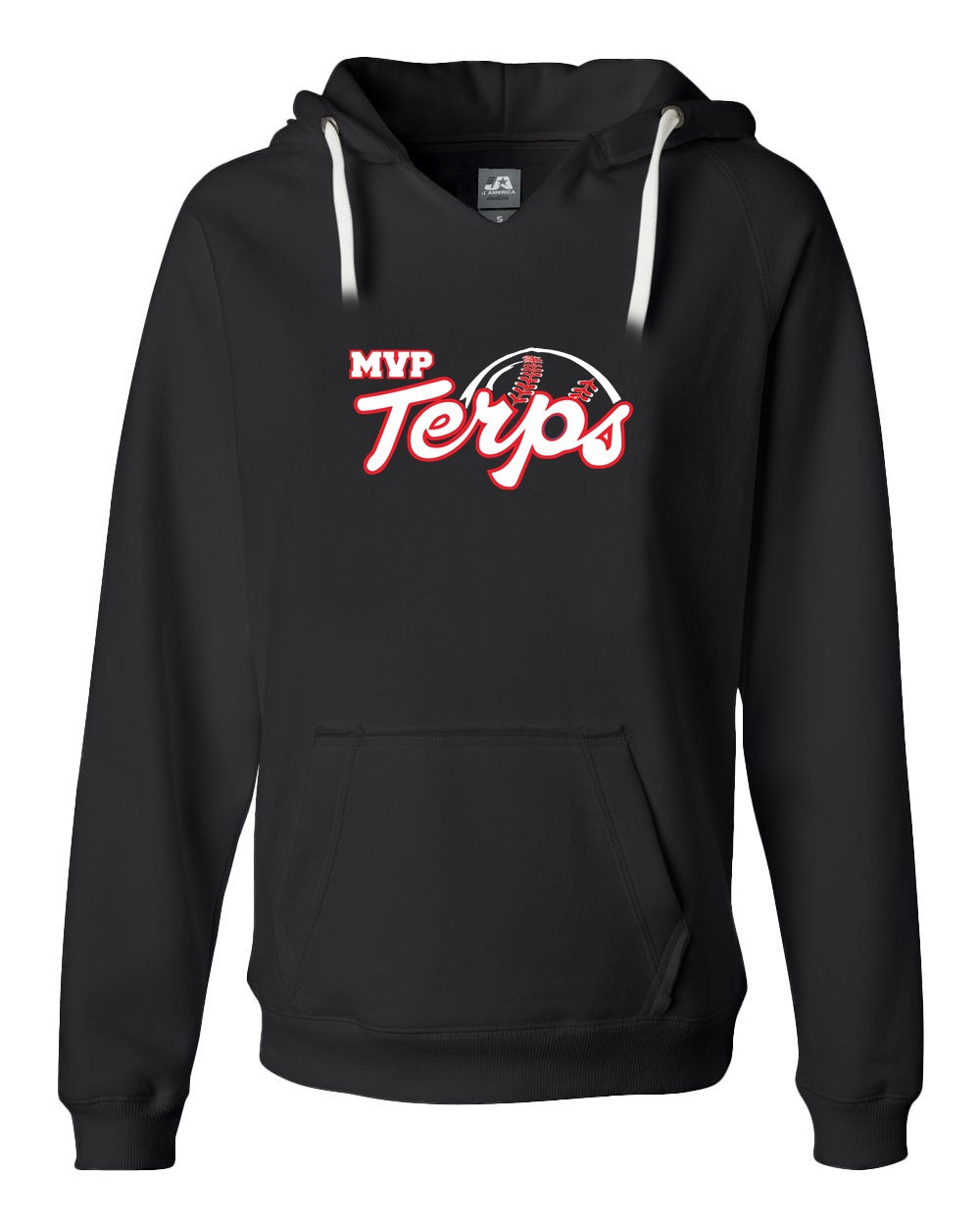 Terps - J. America /Women's Collegiate Sueded V-Neck Hoodie