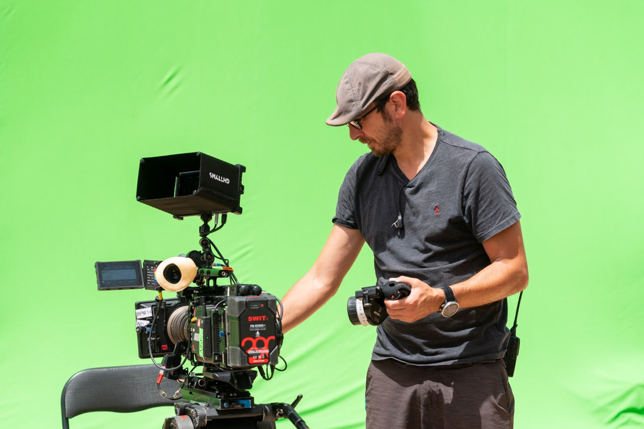 Camera crew preparing Alexa Mini LF for Mallorca villa shoot
