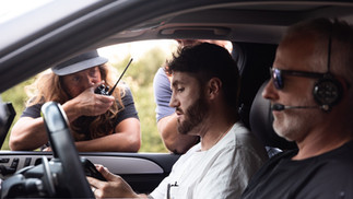 director in tracking car calling the shots in mallorca