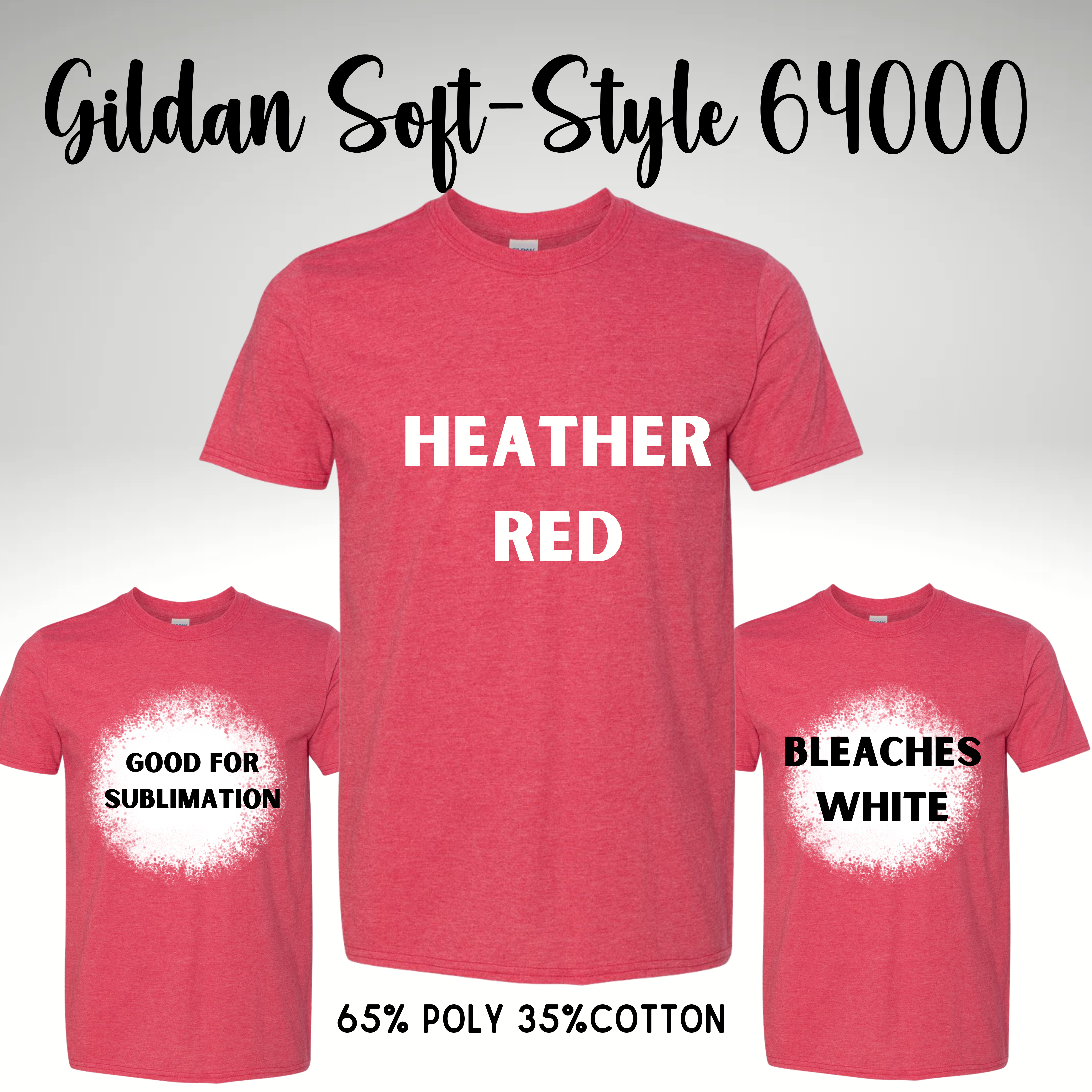 Heather Red, Gildan Softstyle 64000