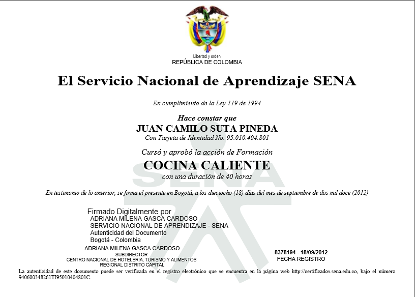 cocina caliente sena