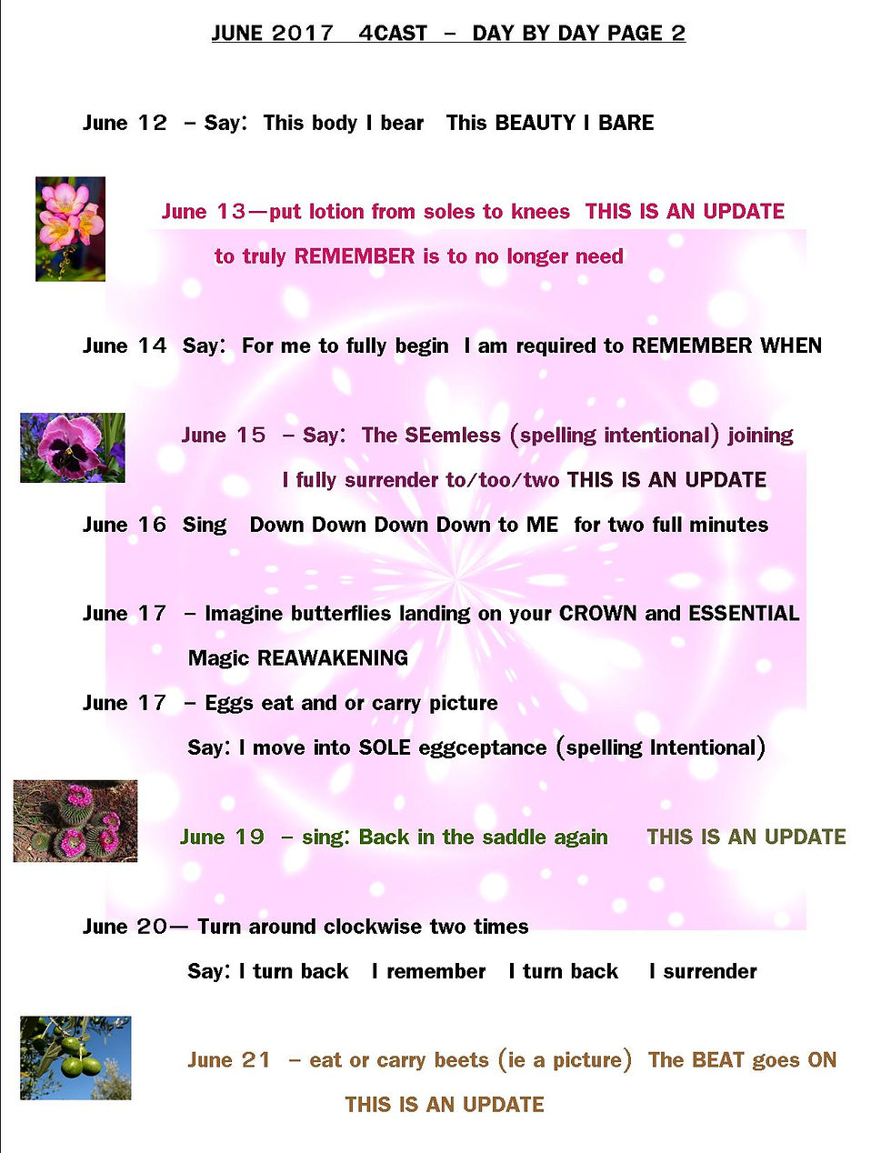JUNE 2017 4CAST DAY BY DAY PAGE 2 PEG
