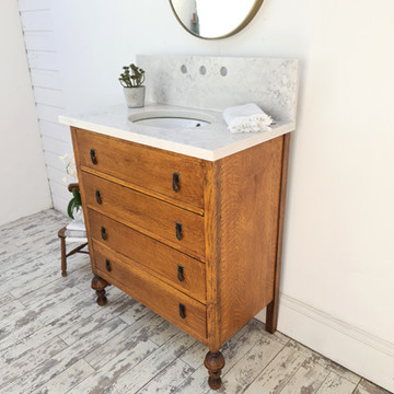 Vintage vanity unit, side view