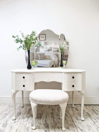 Off white kidney shaped dressing table