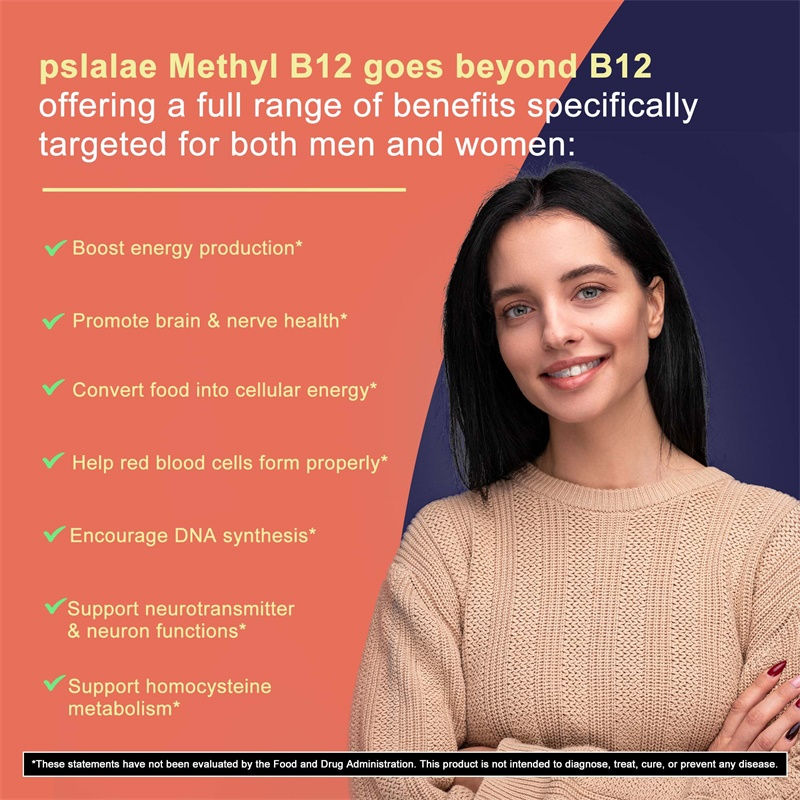 Thumbnail: Vitamin B12 - 5000 MCG Supplement -Benefits Brain & Heart Function, Supports Mem