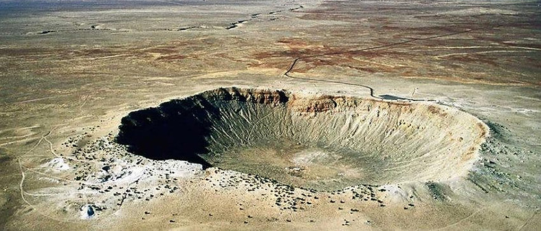 giant crater shaped like an butt imprinted in the ground
